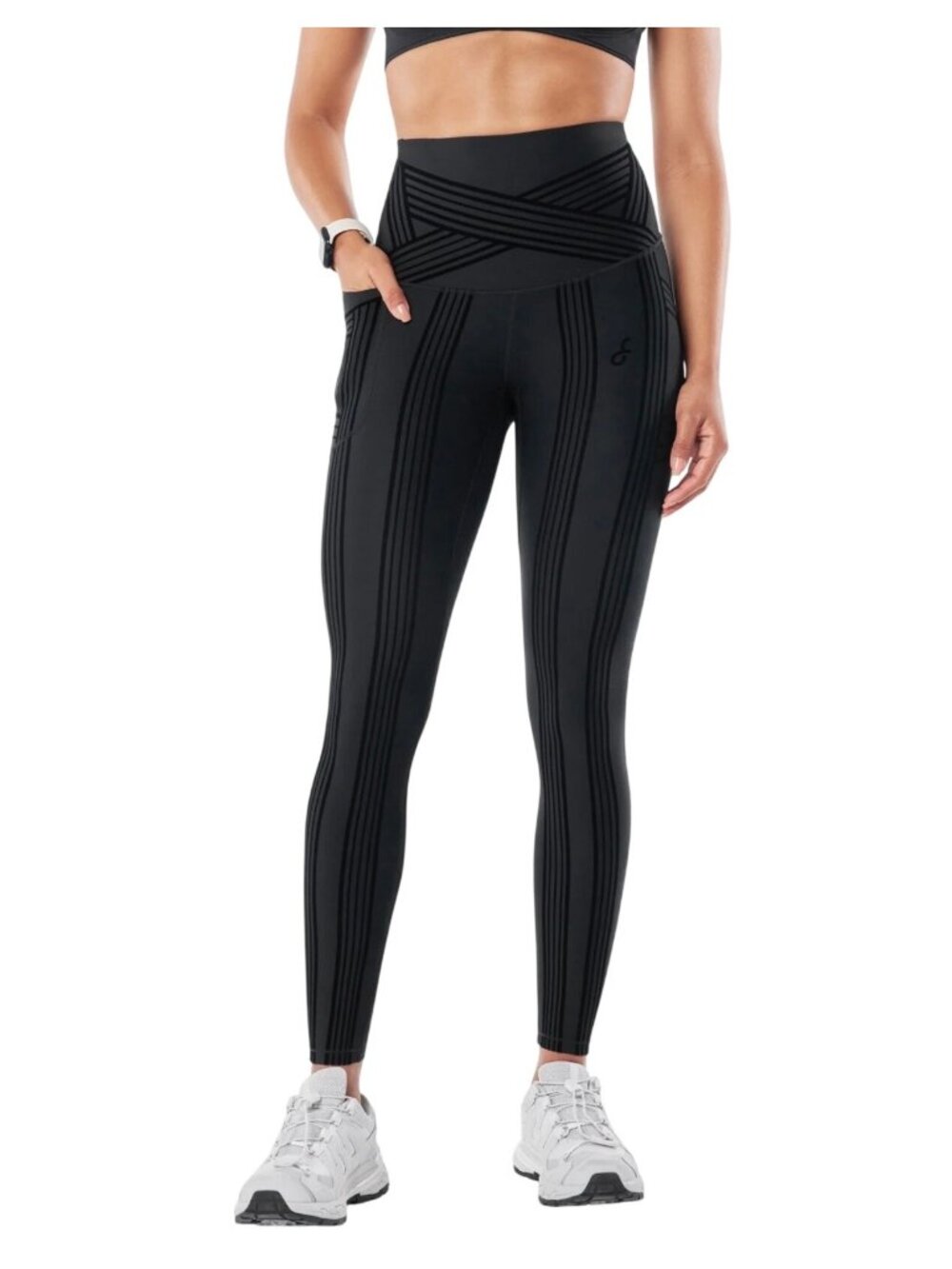 Fanka PowerBand Resistance Body Sculpt Leggings Black Size S Reversible Wear